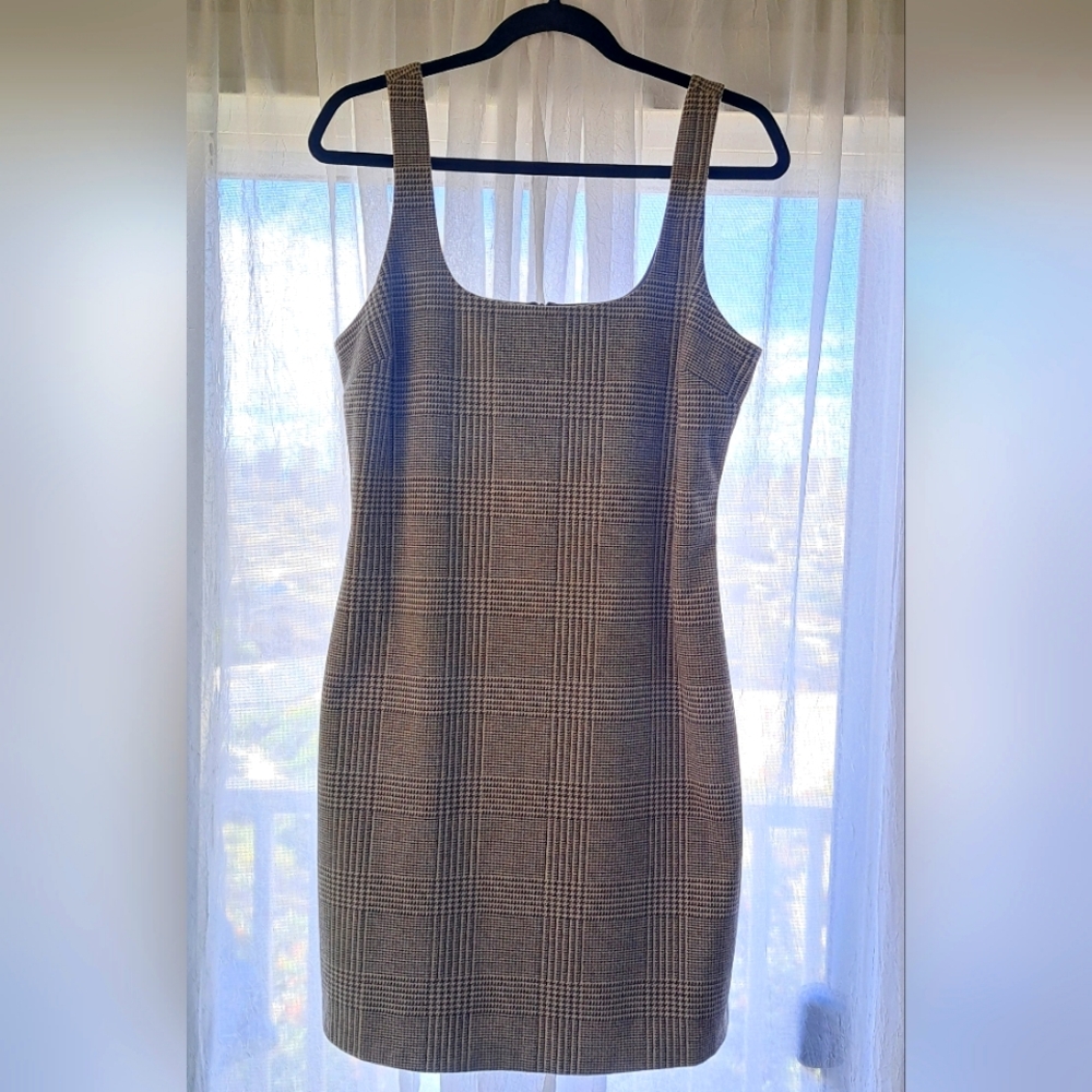 Banana Republic Above the Knee, Sleeveless, Plaid Tweed Dress, size 4 Tall